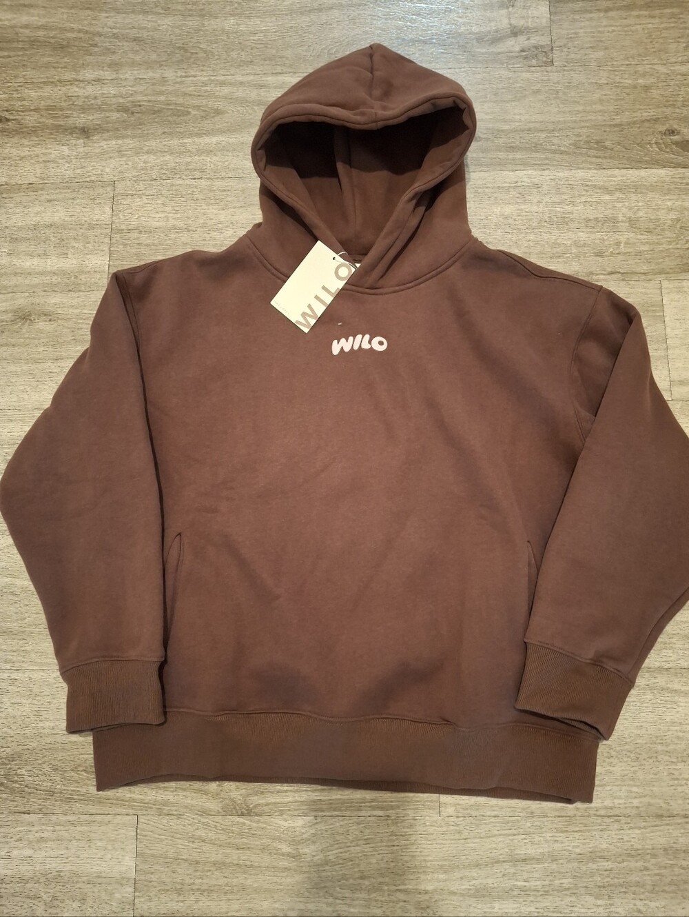 Wilo The Label Womens  Brown Hoodie - Relaxed Pullover Sweatshirt Size M NWT